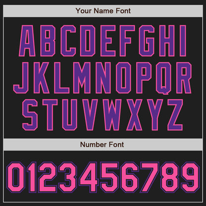 Custom Black Pink-Purple Authentic Two Tone Baseball Jersey - Sky-Custom