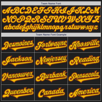 Custom Black Gold-Orange Authentic Two Tone Baseball Jersey - Sky-Custom