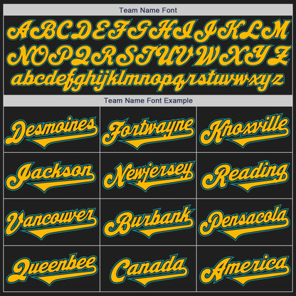 Custom Black Gold-Teal Authentic Two Tone Baseball Jersey - Sky-Custom