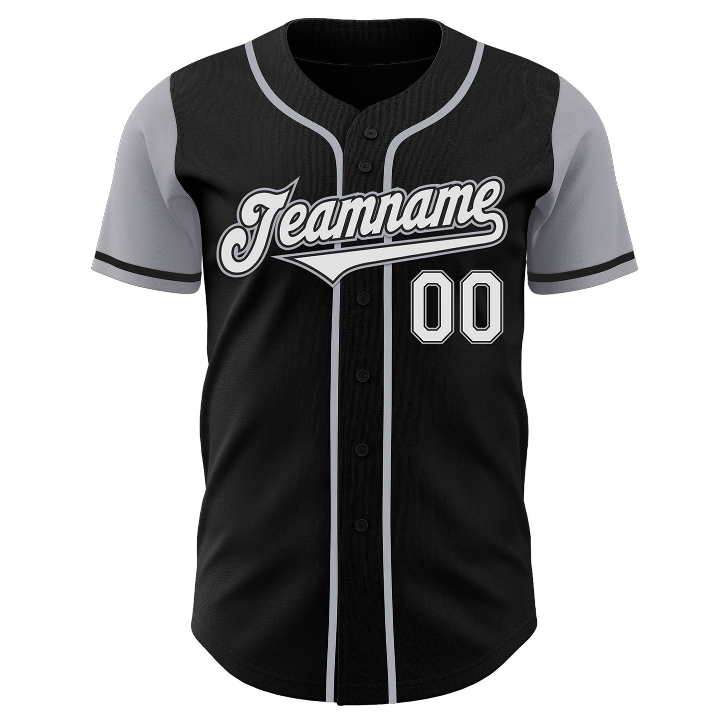 Custom Black White-Gray Authentic Two Tone Baseball Jersey - Sky-Custom