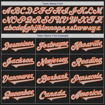 Custom Black Gray-Orange Authentic Two Tone Baseball Jersey - Sky-Custom