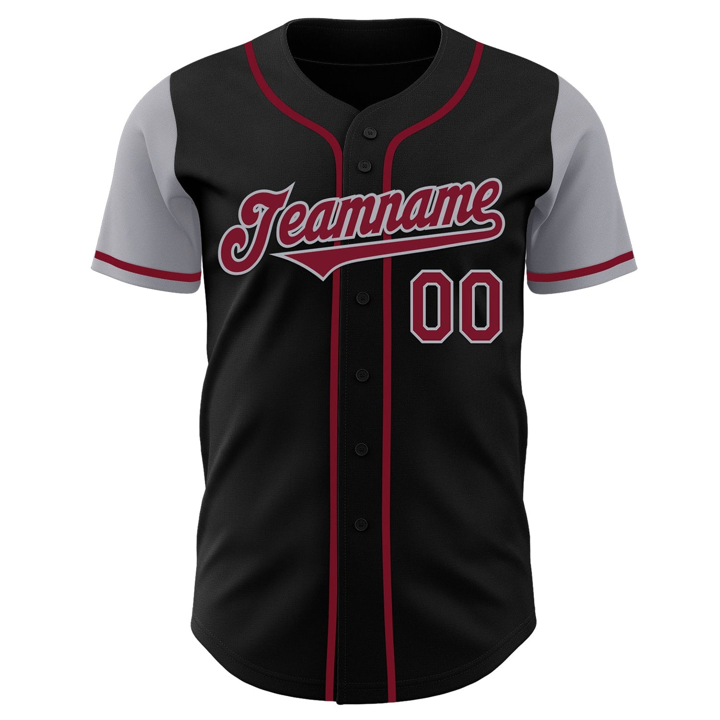 Custom Black Crimson-Gray Authentic Two Tone Baseball Jersey - Sky-Custom
