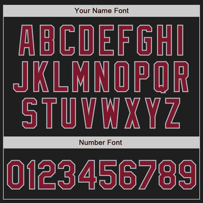 Custom Black Crimson-Gray Authentic Two Tone Baseball Jersey - Sky-Custom