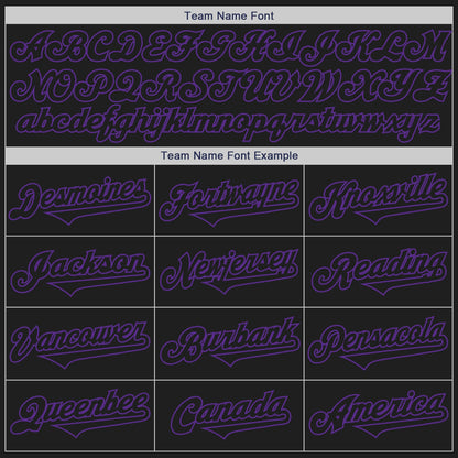 Custom Black Purple Authentic Two Tone Baseball Jersey - Sky-Custom