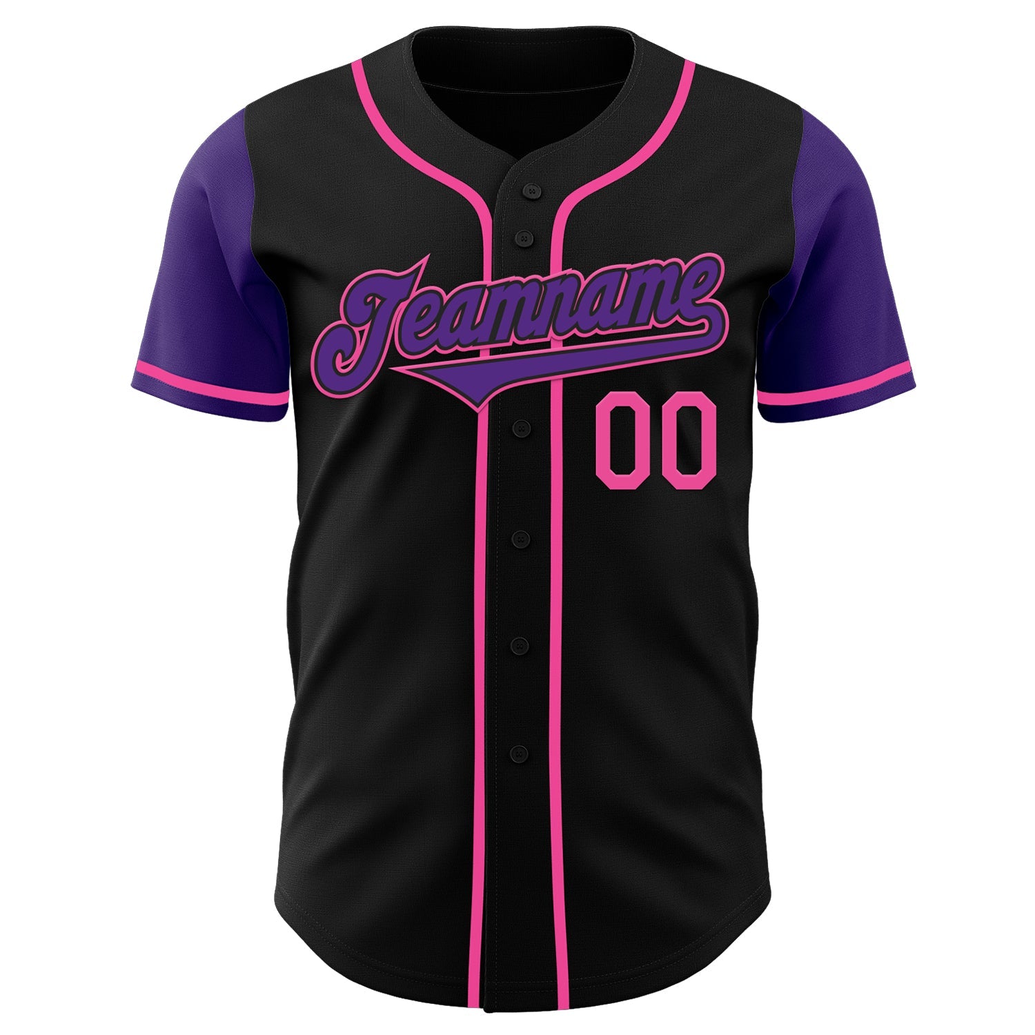Custom Black Purple-Pink Authentic Two Tone Baseball Jersey - Sky-Custom