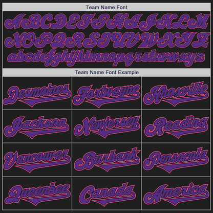 Custom Black Purple-Pink Authentic Two Tone Baseball Jersey - Sky-Custom