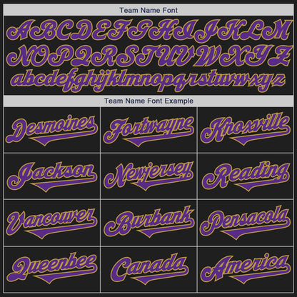 Custom Black Purple-Old Gold Authentic Two Tone Baseball Jersey - Sky-Custom