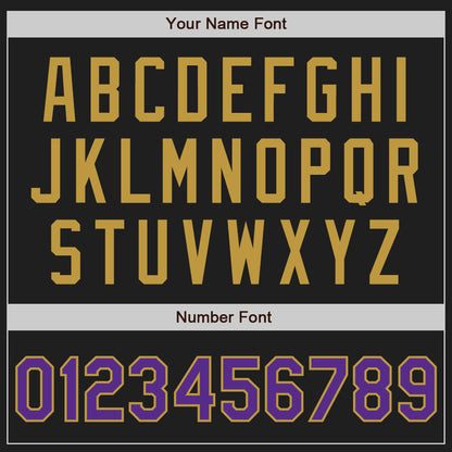 Custom Black Purple-Old Gold Authentic Two Tone Baseball Jersey - Sky-Custom