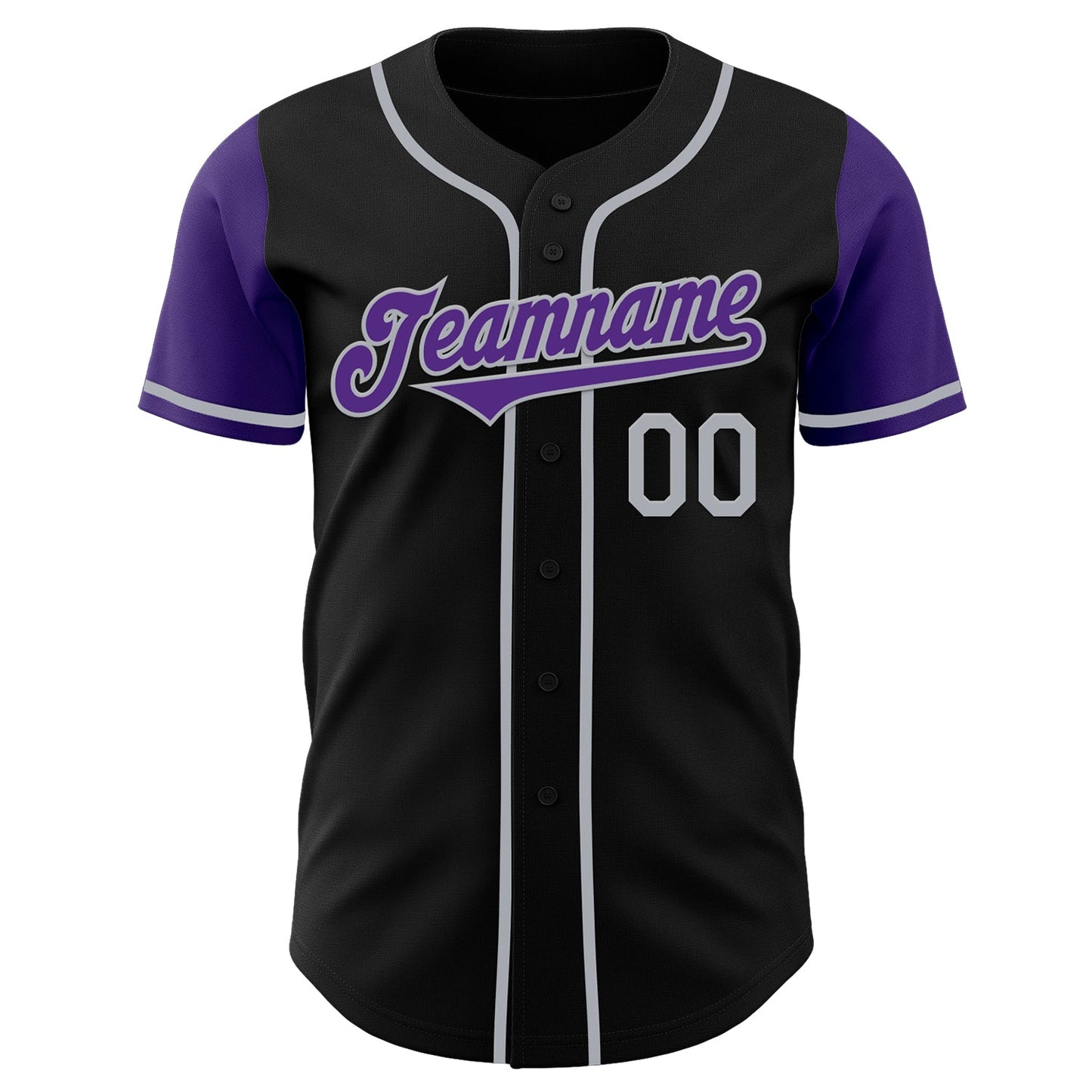 Custom Black Purple-Gray Authentic Two Tone Baseball Jersey - Sky-Custom