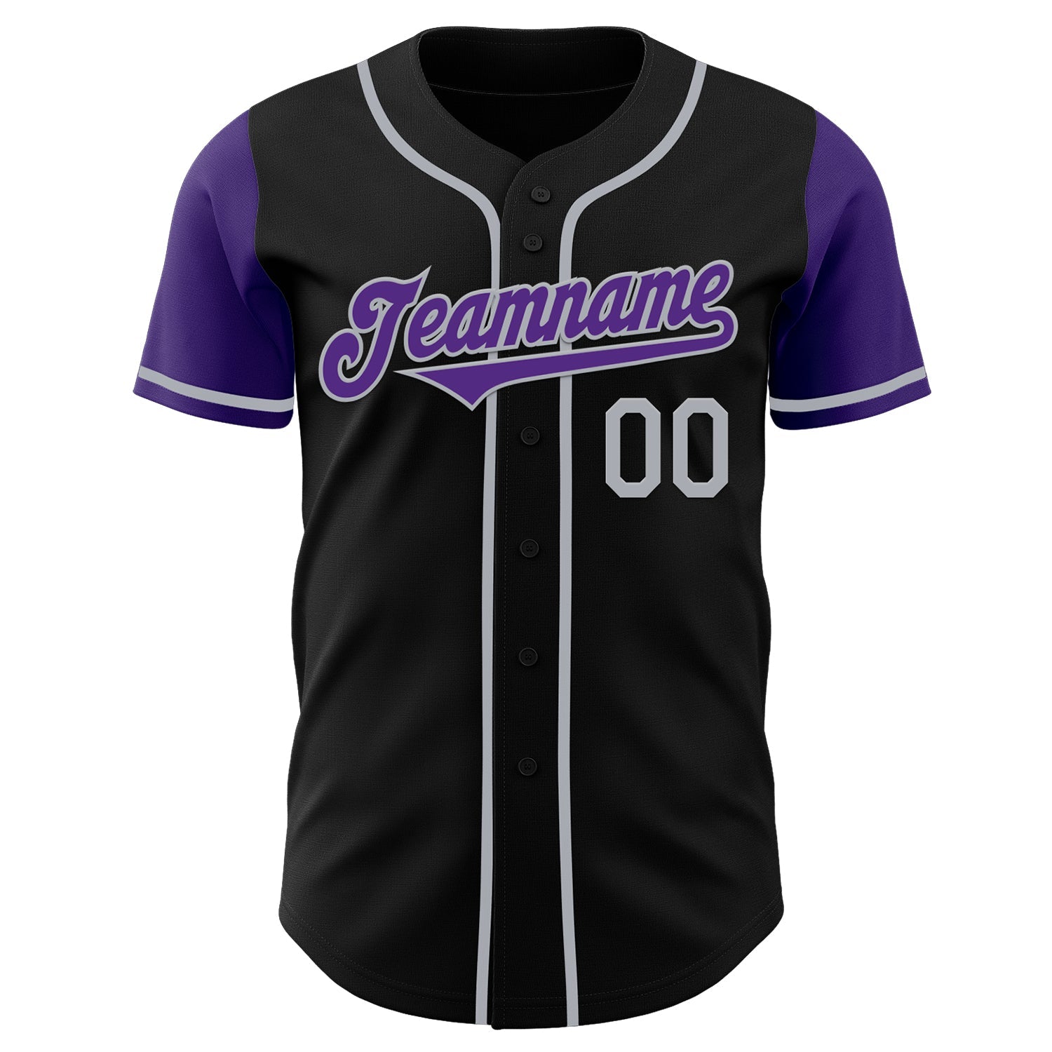 Custom Black Purple-Gray Authentic Two Tone Baseball Jersey - Sky-Custom