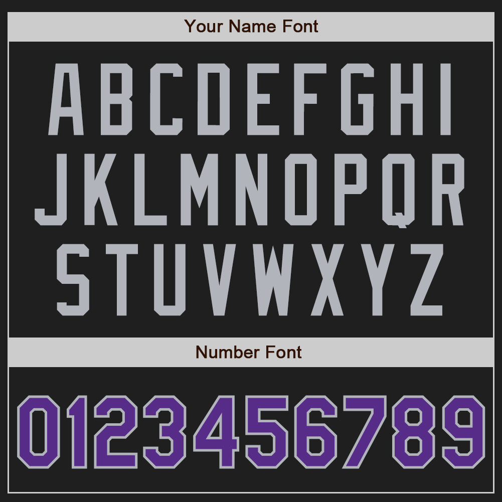 Custom Black Purple-Gray Authentic Two Tone Baseball Jersey - Sky-Custom