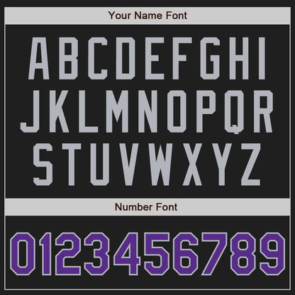 Custom Black Purple-Gray Authentic Two Tone Baseball Jersey - Sky-Custom