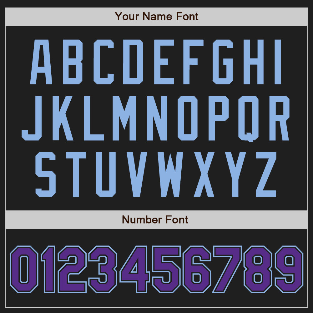 Custom Black Purple-Light Blue Authentic Two Tone Baseball Jersey - Sky-Custom