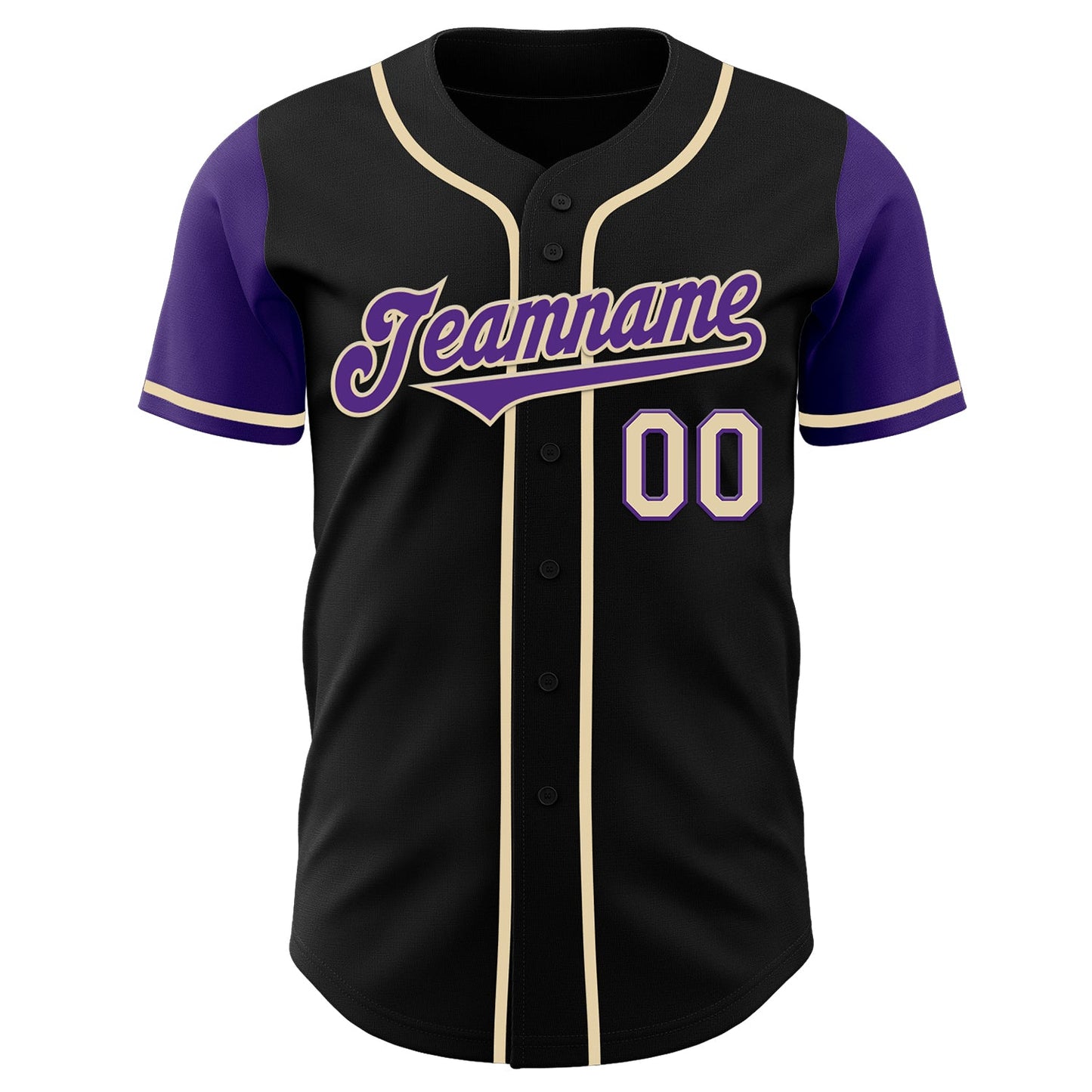 Custom Black Purple-Cream Authentic Two Tone Baseball Jersey - Sky-Custom