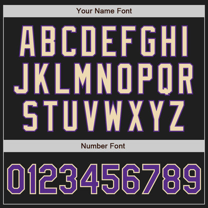 Custom Black Purple-Cream Authentic Two Tone Baseball Jersey - Sky-Custom