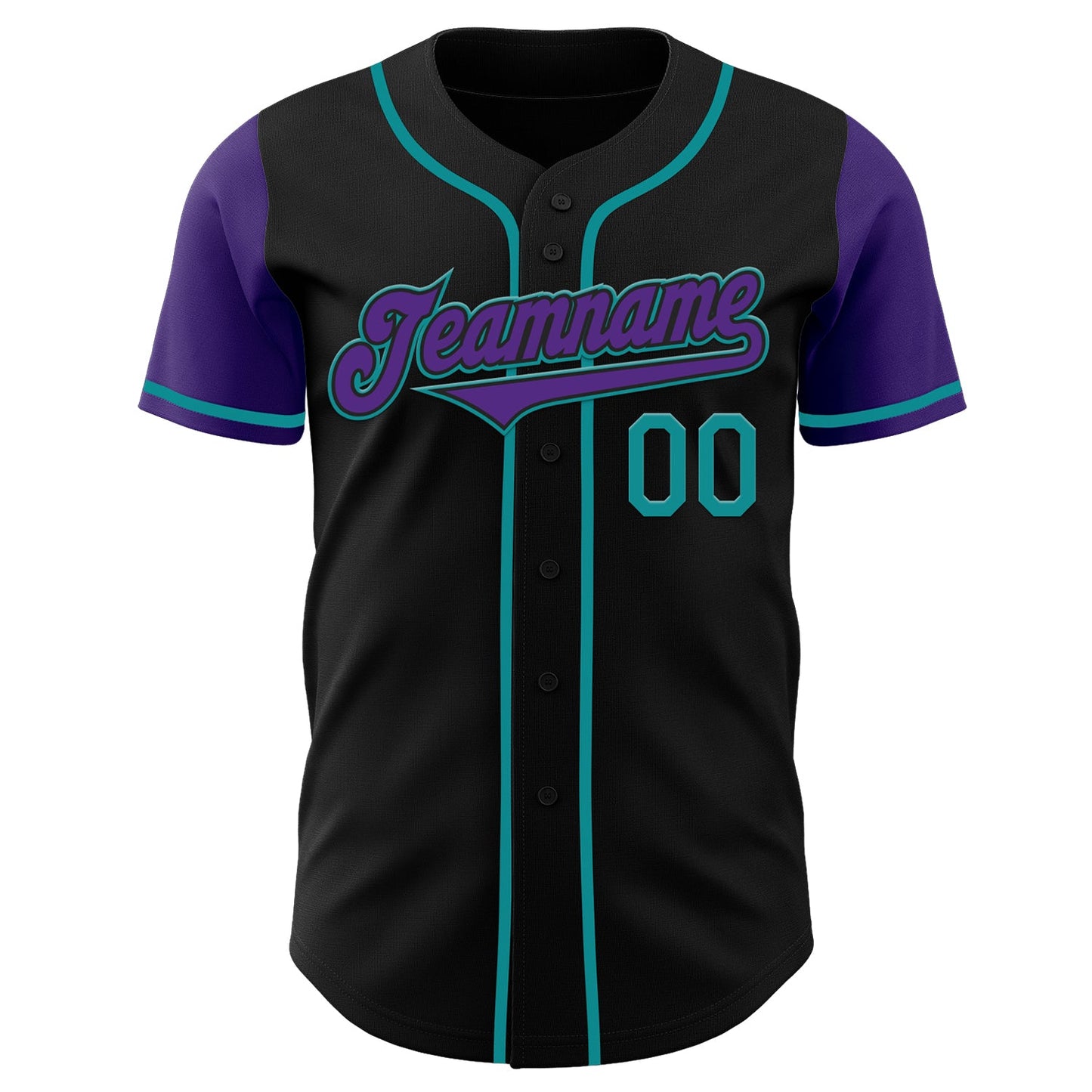 Custom Black Purple-Teal Authentic Two Tone Baseball Jersey - Sky-Custom