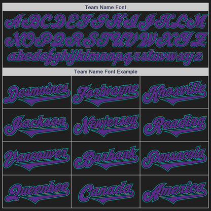 Custom Black Purple-Teal Authentic Two Tone Baseball Jersey - Sky-Custom