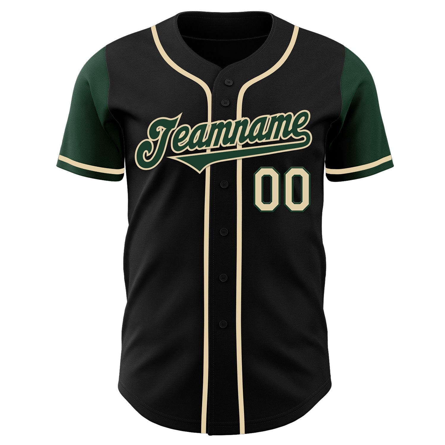 Custom Black Green-Cream Authentic Two Tone Baseball Jersey - Sky-Custom