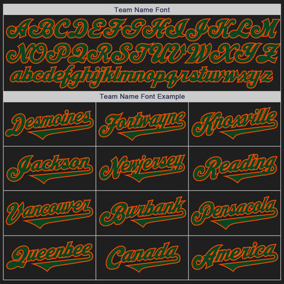 Custom Black Green-Orange Authentic Two Tone Baseball Jersey - Sky-Custom