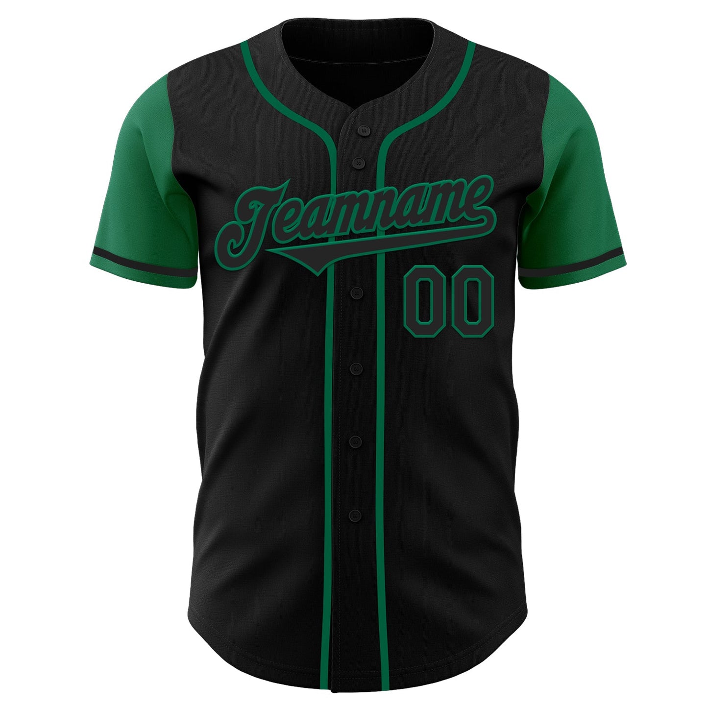 Custom Black Kelly Green Authentic Two Tone Baseball Jersey - Sky-Custom