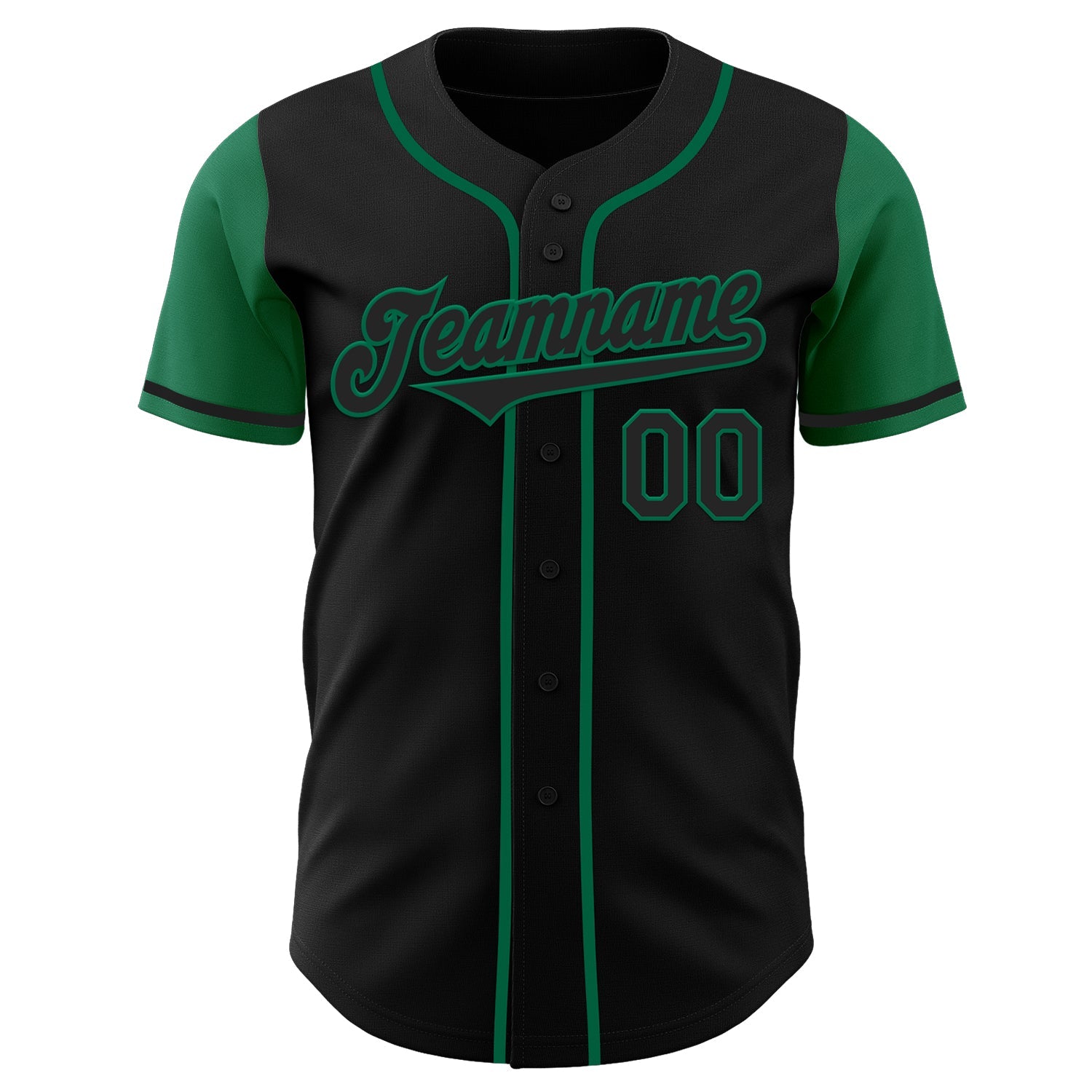 Custom Black Kelly Green Authentic Two Tone Baseball Jersey - Sky-Custom