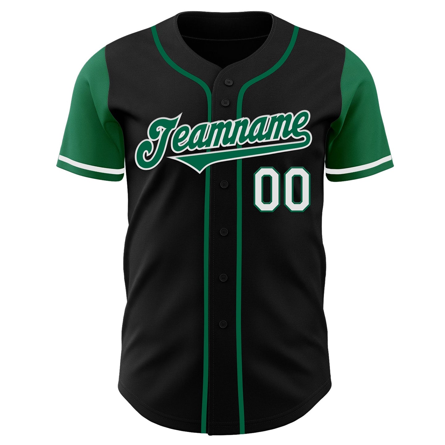 Custom Black Kelly Green-White Authentic Two Tone Baseball Jersey - Sky-Custom