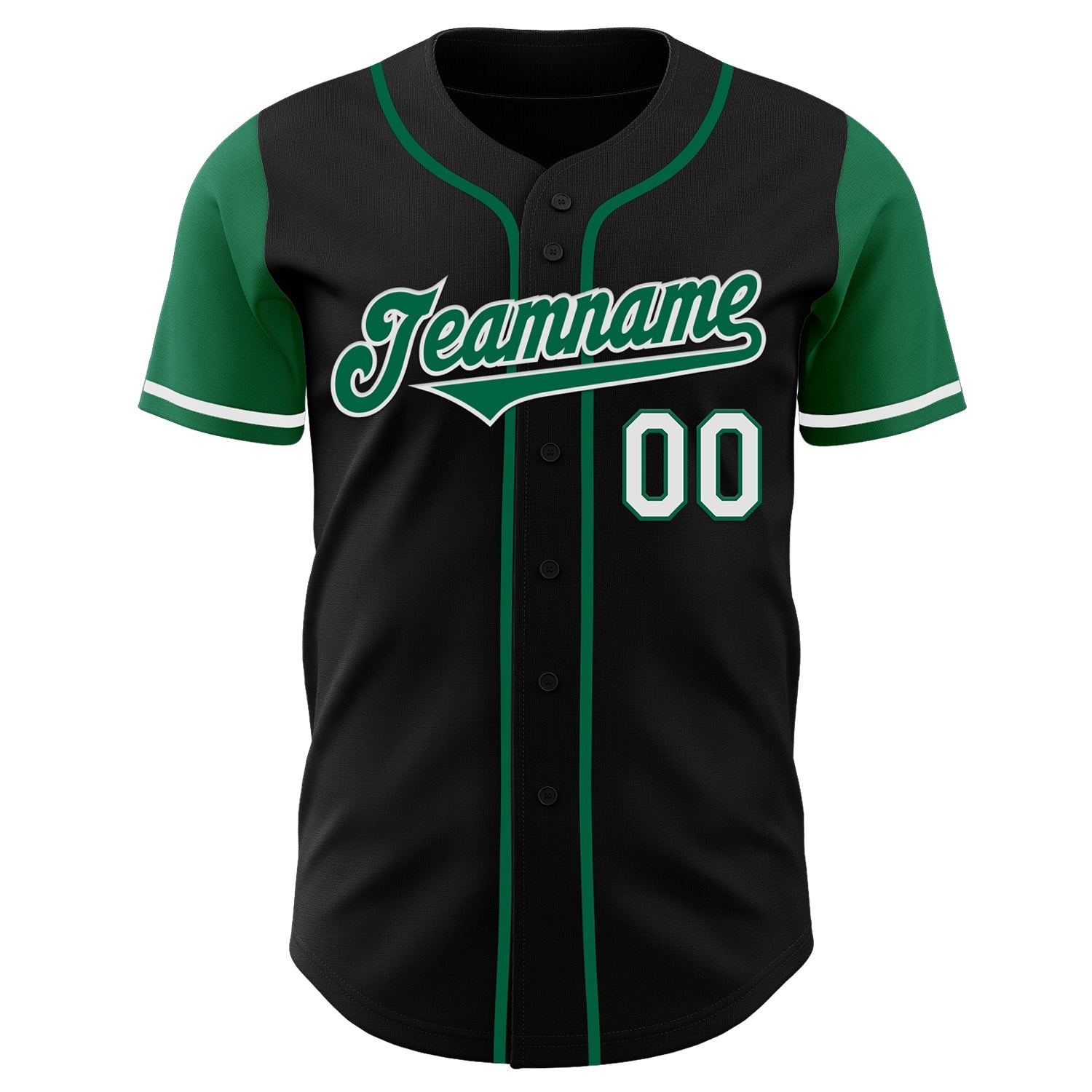 Custom Black Kelly Green-White Authentic Two Tone Baseball Jersey - Sky-Custom
