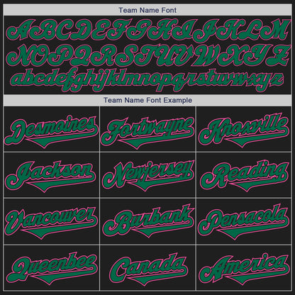 Custom Black Kelly Green-Pink Authentic Two Tone Baseball Jersey - Sky-Custom