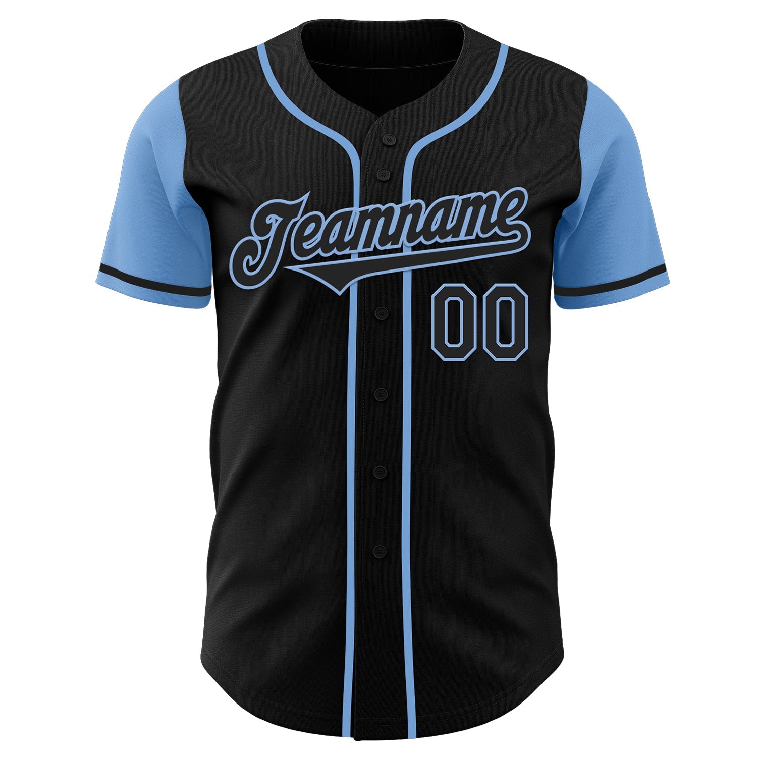 Custom Black Light Blue Authentic Two Tone Baseball Jersey - Sky-Custom