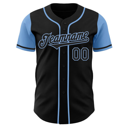 Custom Black Light Blue Authentic Two Tone Baseball Jersey - Sky-Custom