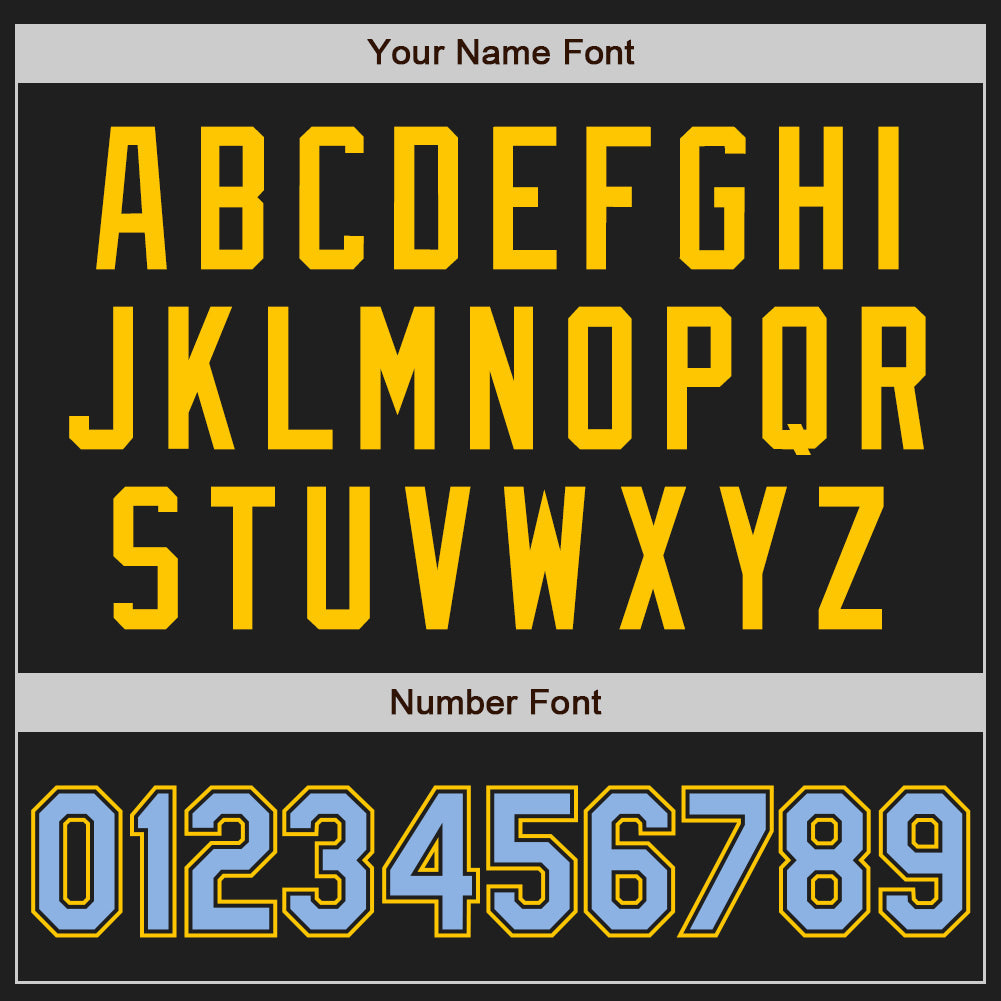 Custom Black Light Blue-Yellow Authentic Two Tone Baseball Jersey - Sky-Custom