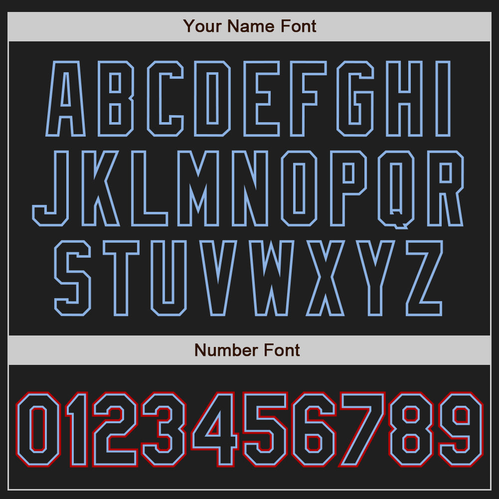 Custom Black Light Blue-Red Authentic Two Tone Baseball Jersey - Sky-Custom