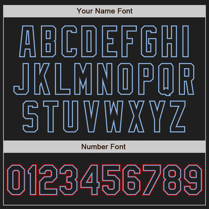 Custom Black Light Blue-Red Authentic Two Tone Baseball Jersey - Sky-Custom