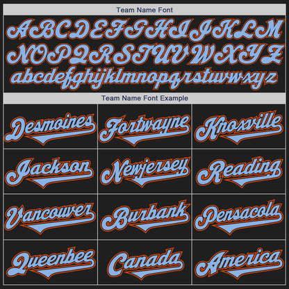 Custom Black Light Blue-Orange Authentic Two Tone Baseball Jersey - Sky-Custom