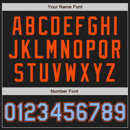 Custom Black Light Blue-Orange Authentic Two Tone Baseball Jersey - Sky-Custom