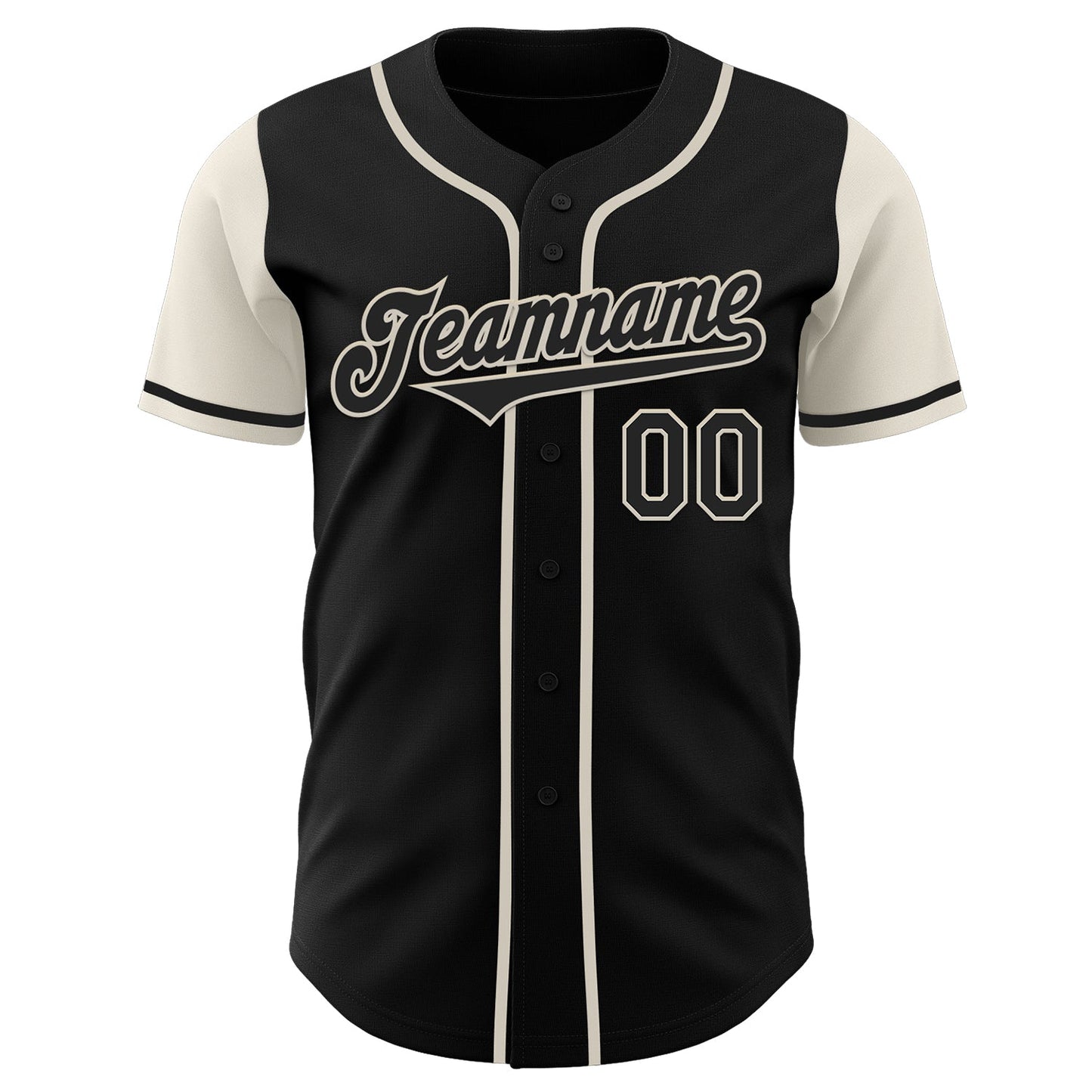 Custom Black Cream Authentic Two Tone Baseball Jersey - Sky-Custom
