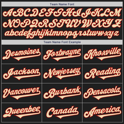 Custom Black Cream-Red Authentic Two Tone Baseball Jersey - Sky-Custom