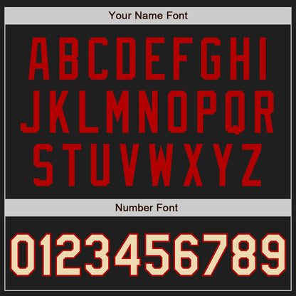 Custom Black Cream-Red Authentic Two Tone Baseball Jersey - Sky-Custom