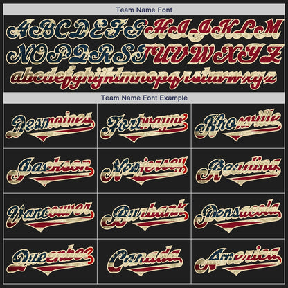Custom Black Vintage USA Flag Cream-Crimson Authentic Two Tone Baseball Jersey - Sky-Custom