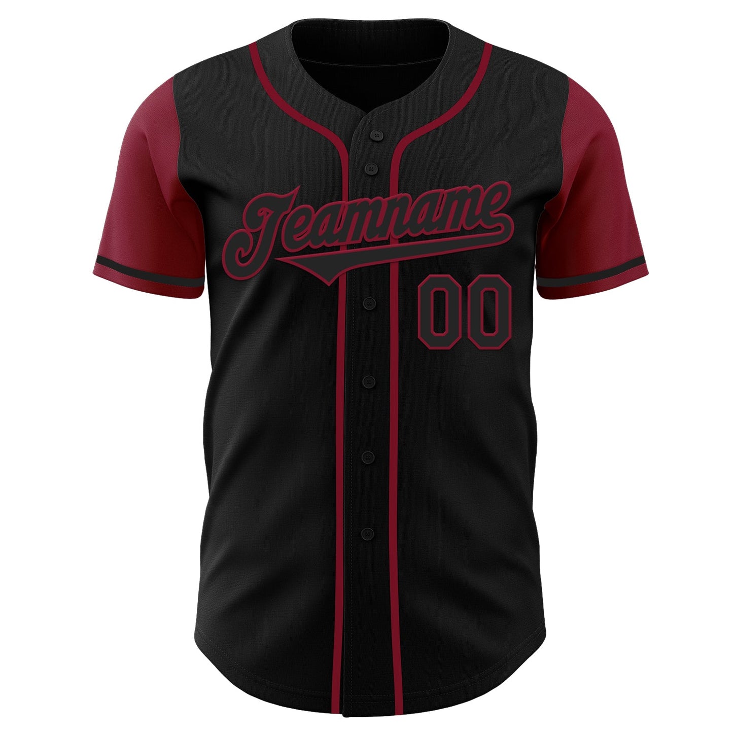 Custom Black Crimson Authentic Two Tone Baseball Jersey - Sky-Custom