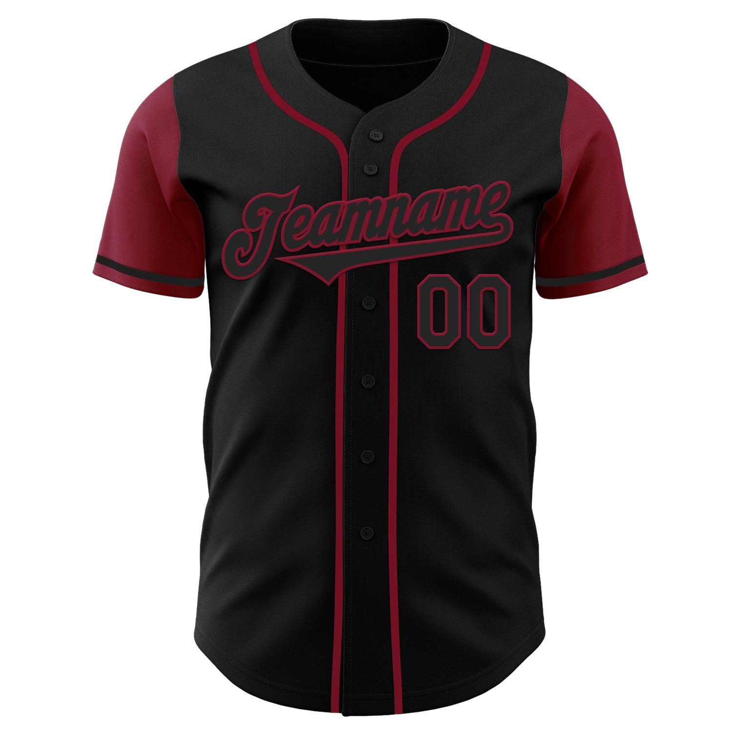 Custom Black Crimson Authentic Two Tone Baseball Jersey - Sky-Custom