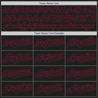 Custom Black Crimson Authentic Two Tone Baseball Jersey - Sky-Custom