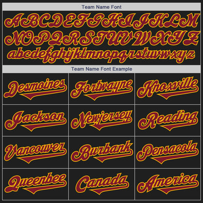 Custom Black Crimson-Gold Authentic Two Tone Baseball Jersey - Sky-Custom