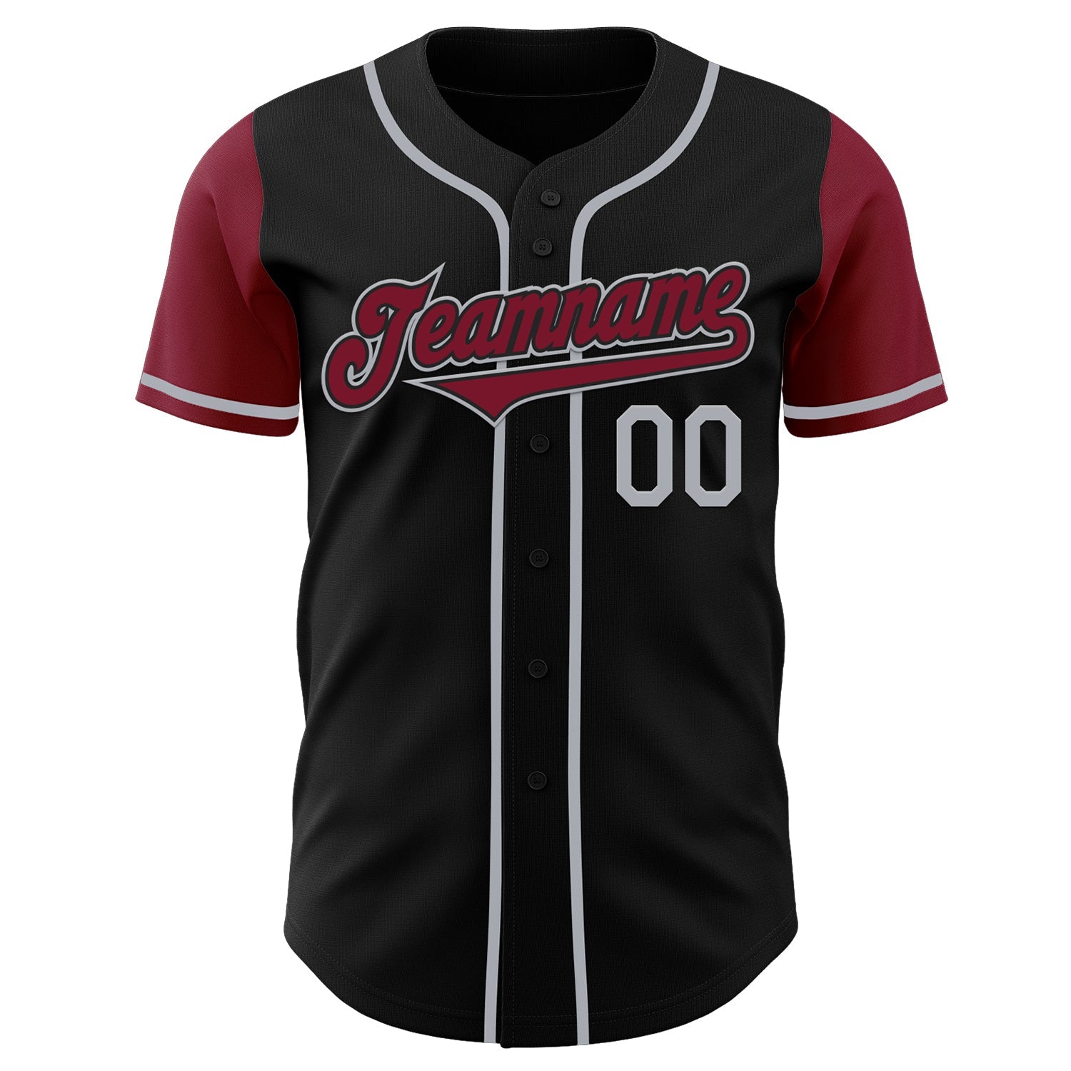 Custom Black Crimson-Gray Authentic Two Tone Baseball Jersey - Sky-Custom