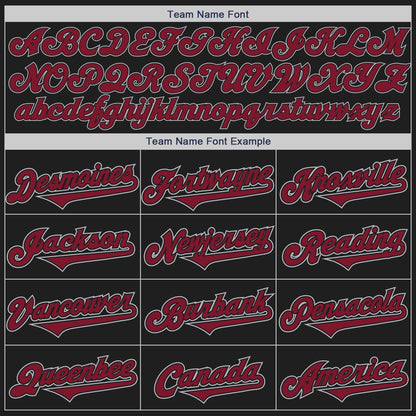 Custom Black Crimson-Gray Authentic Two Tone Baseball Jersey - Sky-Custom