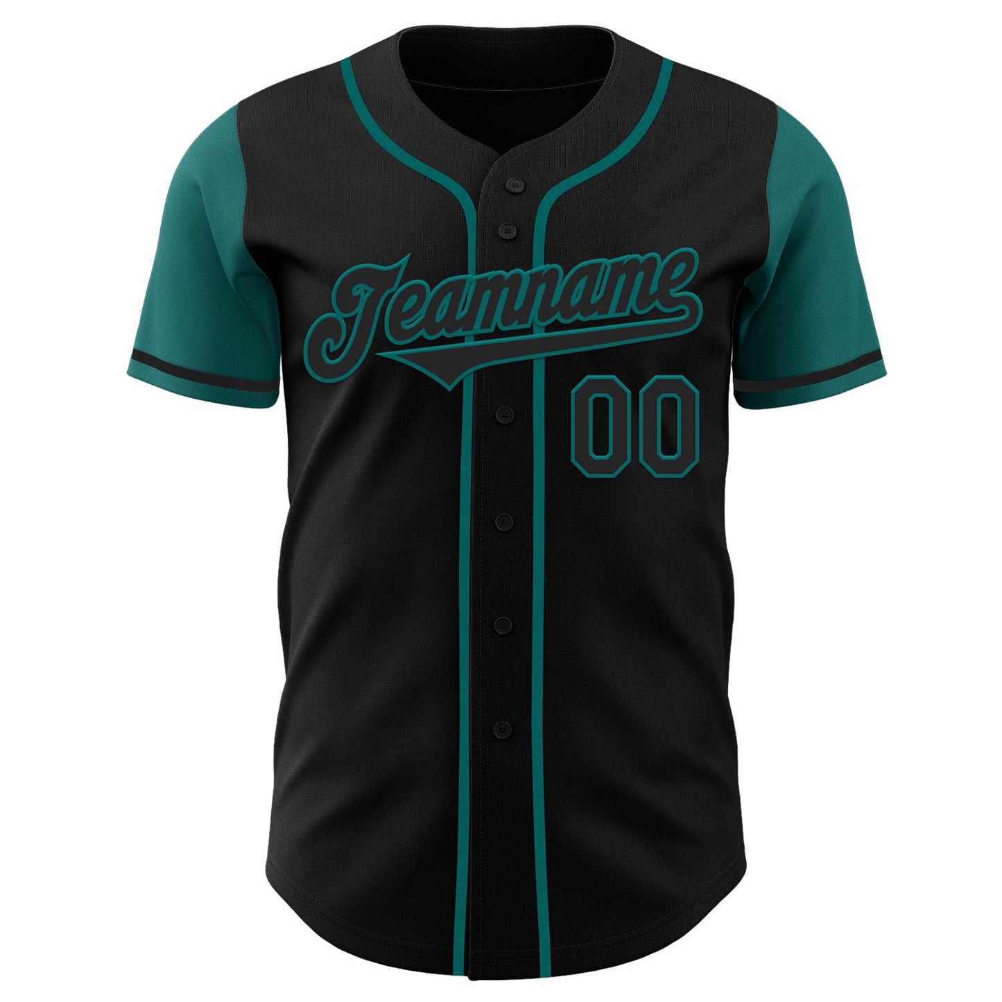 Custom Black Teal Authentic Two Tone Baseball Jersey - Sky-Custom