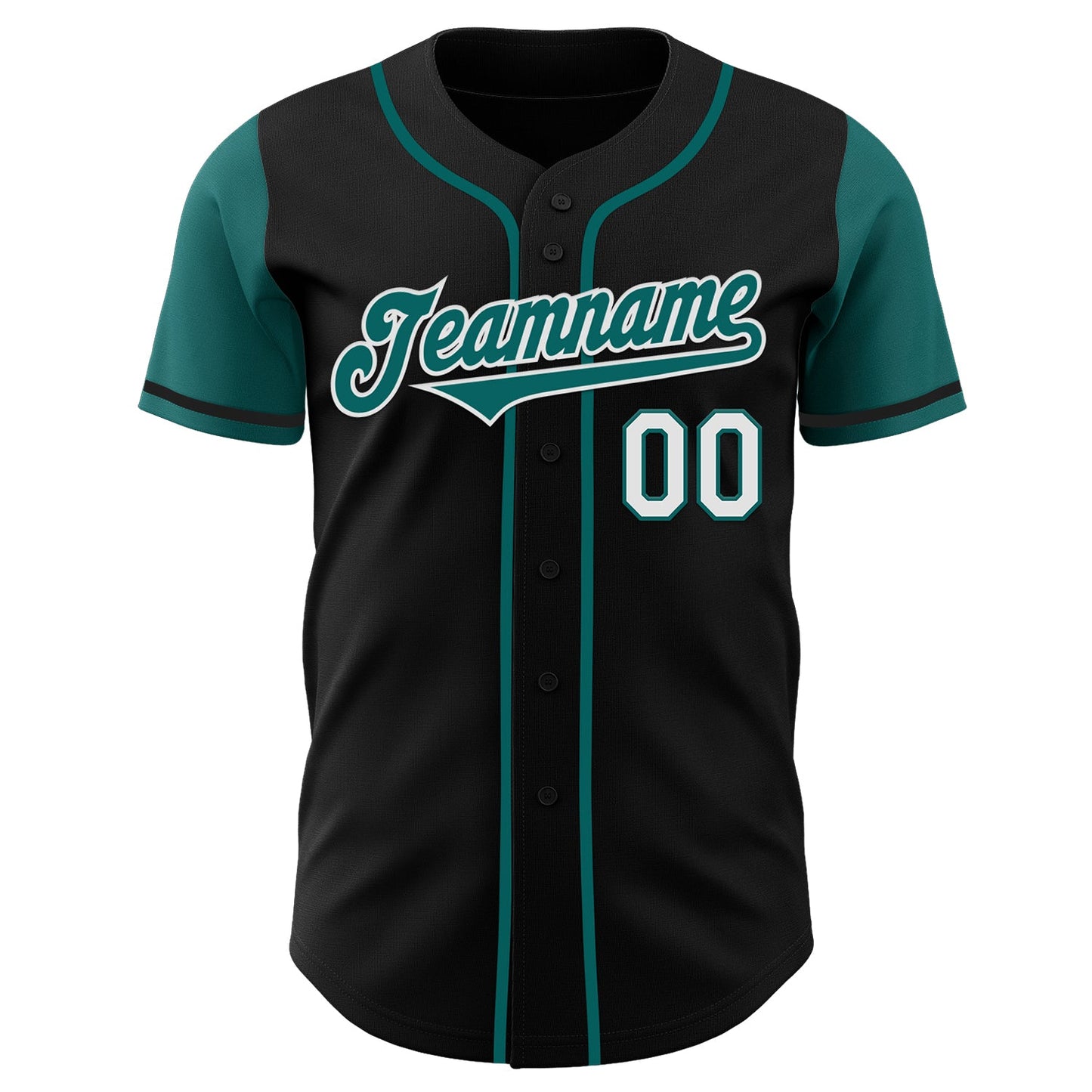 Custom Black Teal-White Authentic Two Tone Baseball Jersey - Sky-Custom