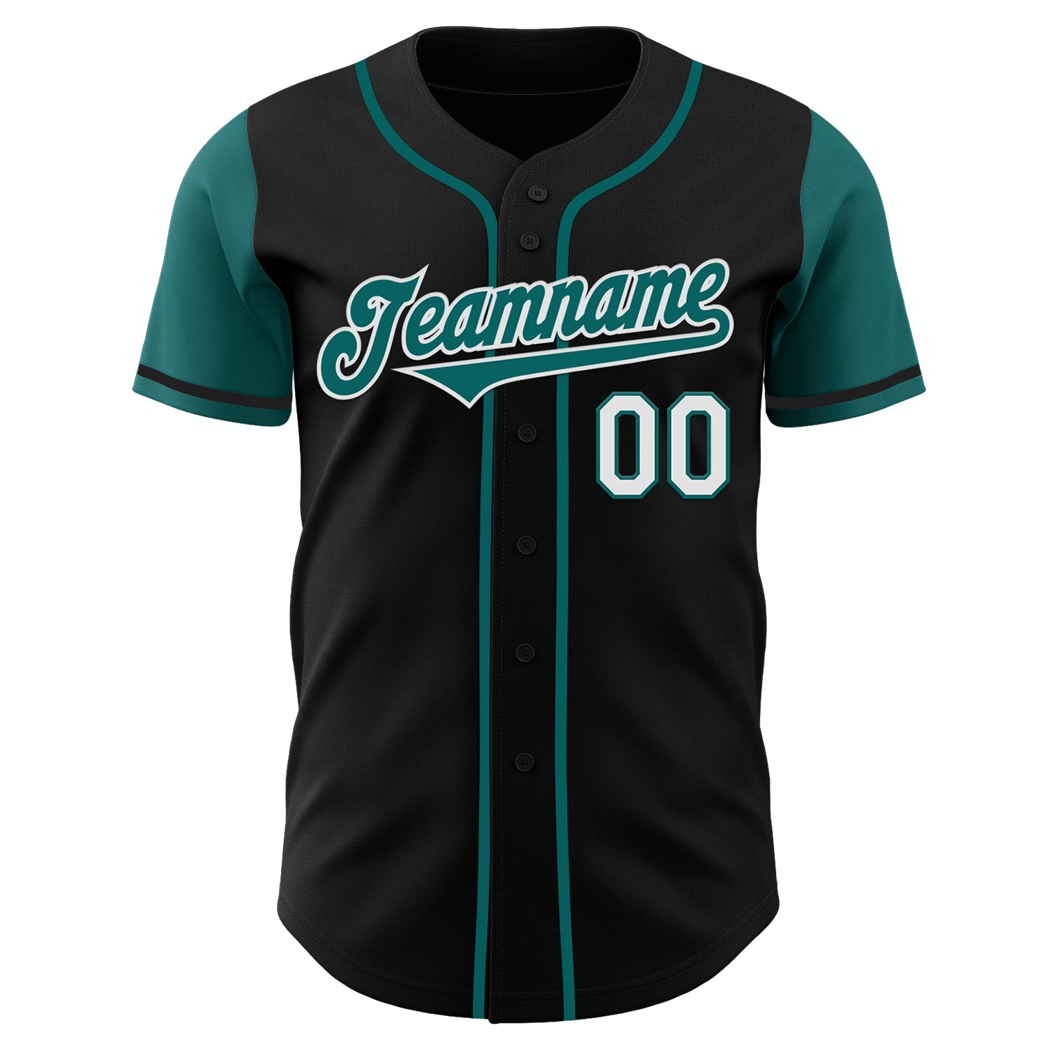 Custom Black Teal-White Authentic Two Tone Baseball Jersey - Sky-Custom