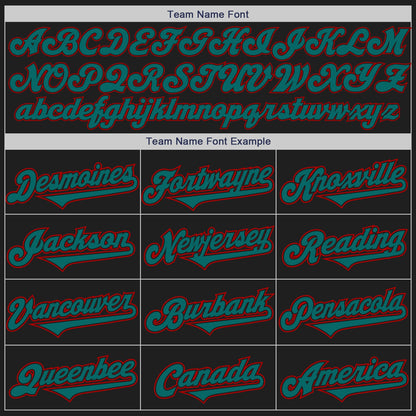 Custom Black Teal-Red Authentic Two Tone Baseball Jersey - Sky-Custom