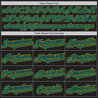 Custom Black Teal-Yellow Authentic Two Tone Baseball Jersey - Sky-Custom